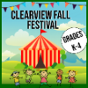 Clearview Fall Festival with circus tent and young kids.